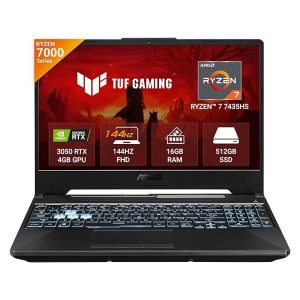 ASUS TUF Gaming A15 (Graphite Black, 16GB RAM, 512GB SSD) - Certified Refurbished | Ryzen 7 7435HS | RTX 3050 (75W TGP)