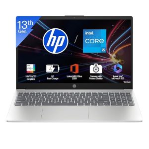 HP Laptop 15: 13th Gen Intel Core i5-1335U, 16GB DDR4 RAM, 512GB SSD, 15.6-inch FHD Display, Intel Iris Xe